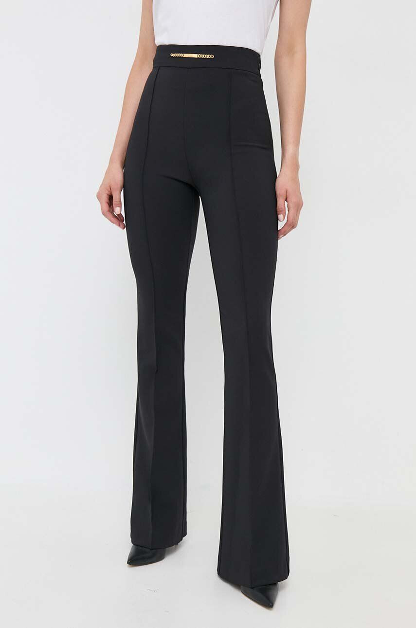 Elisabetta Franchi pantaloni femei culoarea negru evazati high waist - Pled.ro