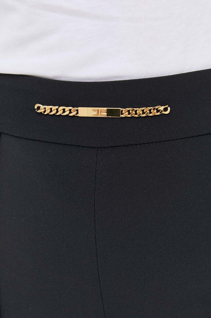 Elisabetta Franchi pantaloni femei culoarea negru evazati high waist - Pled.ro