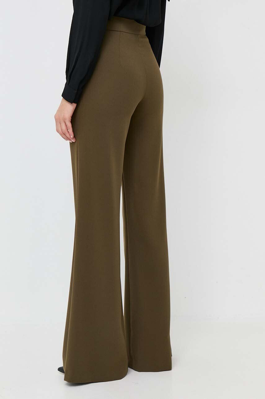 Elisabetta Franchi pantaloni femei culoarea verde evazati high waist - Pled.ro