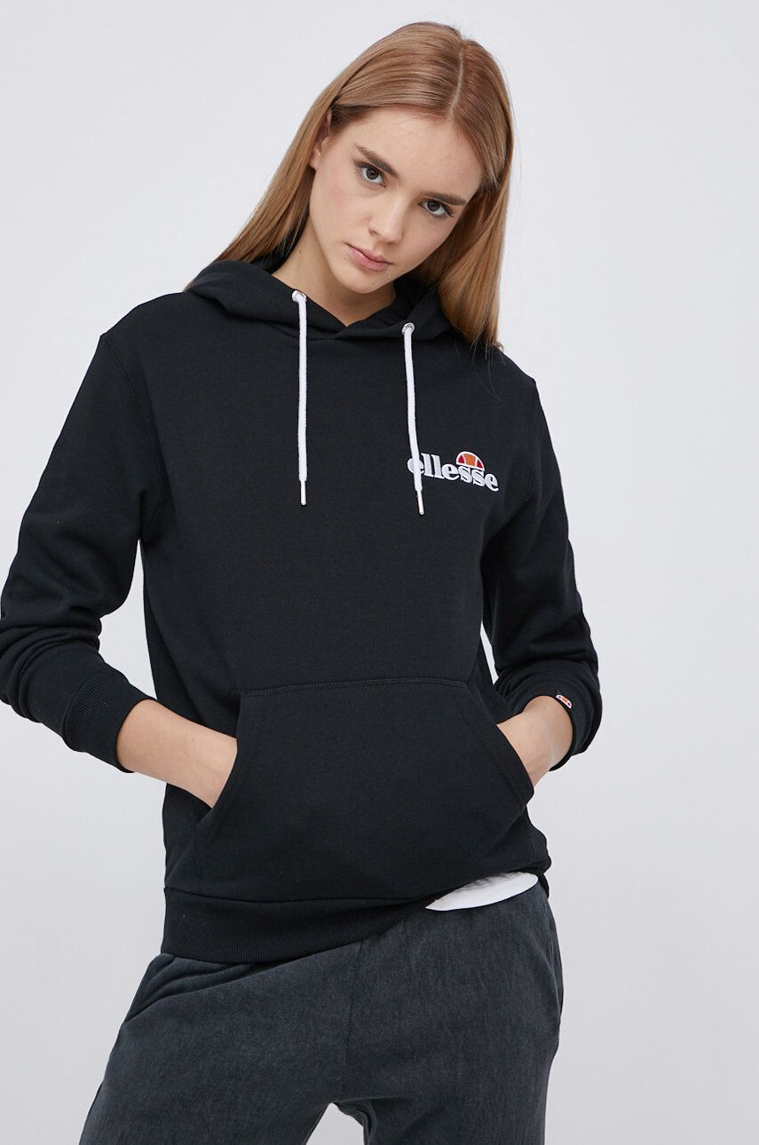 Ellesse bluză femei culoarea negru cu glugă cu imprimeu SGS08848-011 - Pled.ro