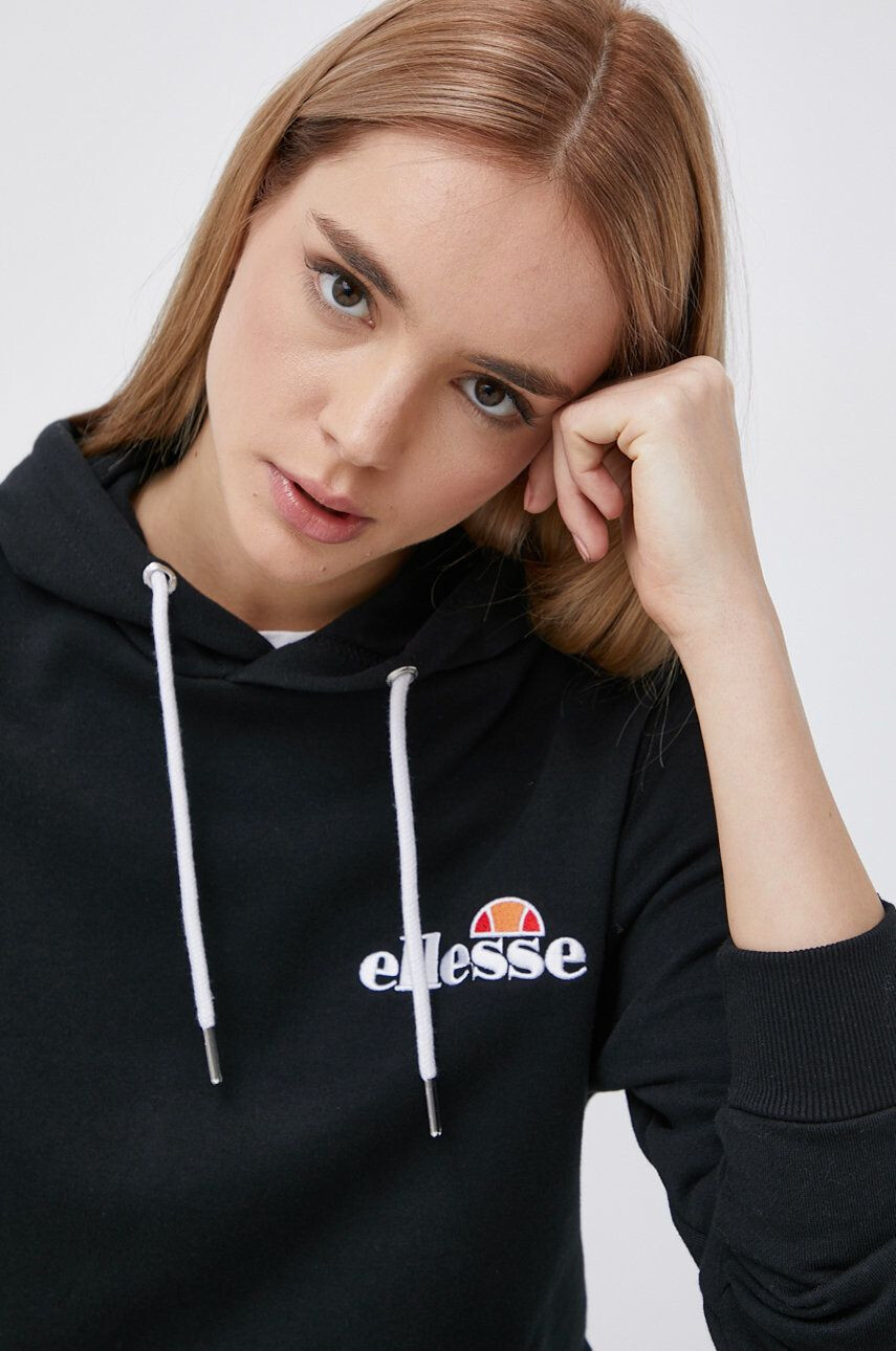 Ellesse bluză femei culoarea negru cu glugă cu imprimeu SGS08848-011 - Pled.ro