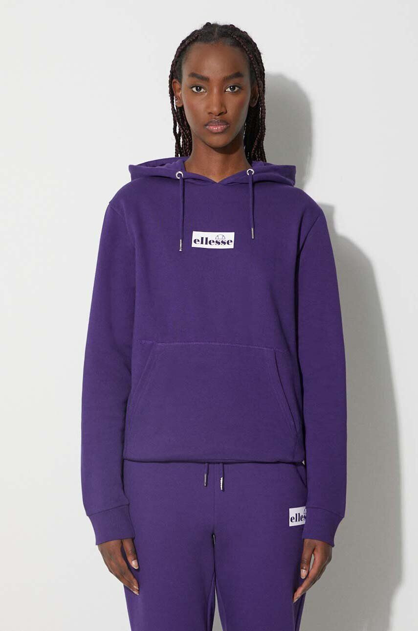 Ellesse bluză femei culoarea violet cu glugă cu imprimeu SGP15922-LBlue - Pled.ro