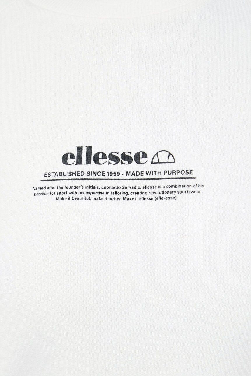 Ellesse hanorac de bumbac culoarea alb cu imprimeu - Pled.ro