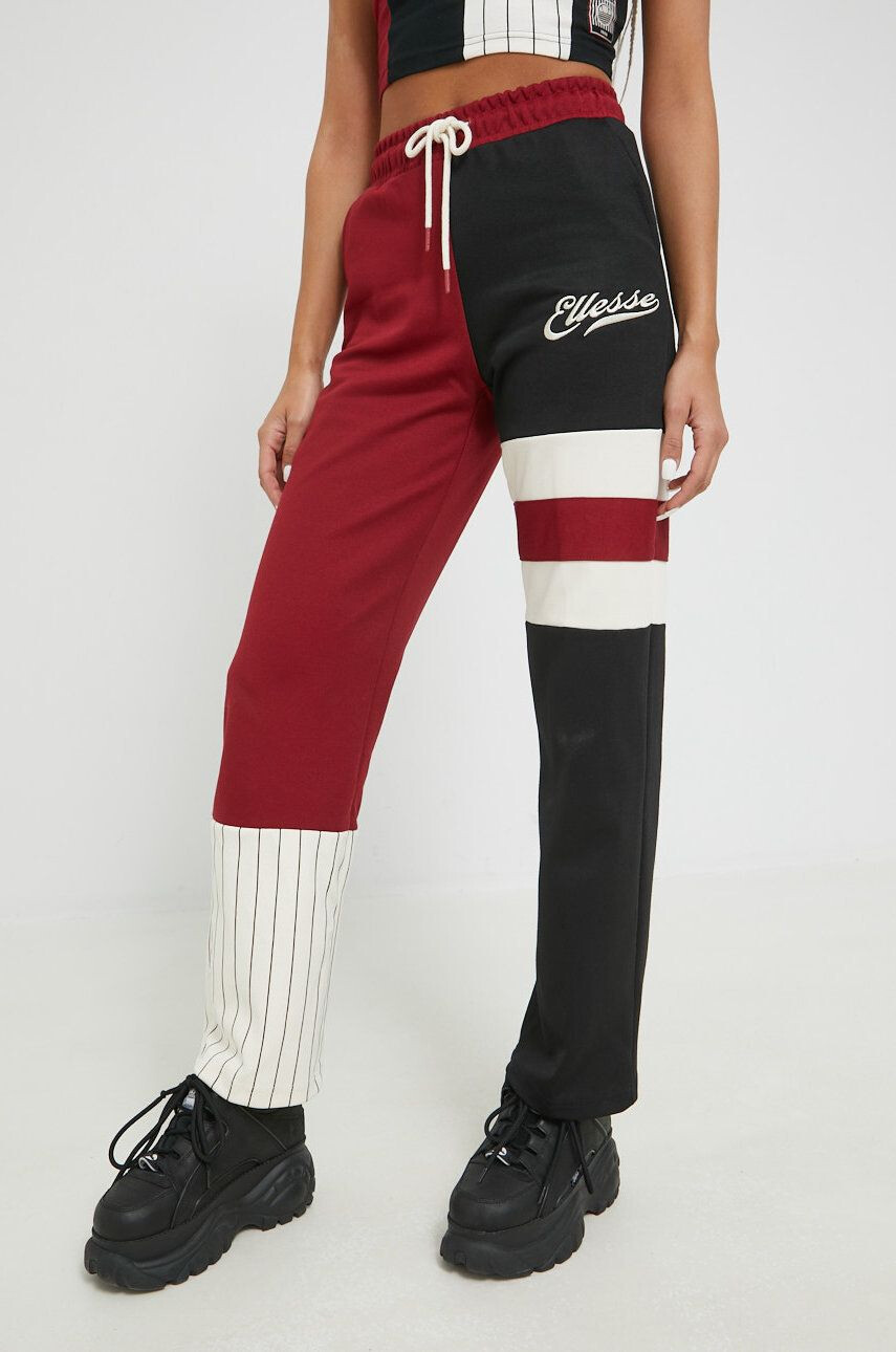 Ellesse pantaloni de trening femei culoarea bordo modelator - Pled.ro