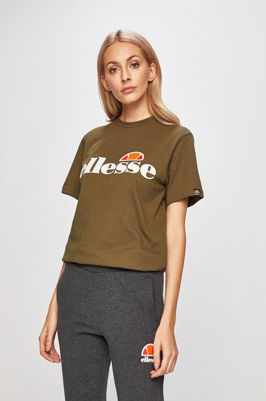 Ellesse tricou din bumbac culoarea verde SGS03237-White - Pled.ro