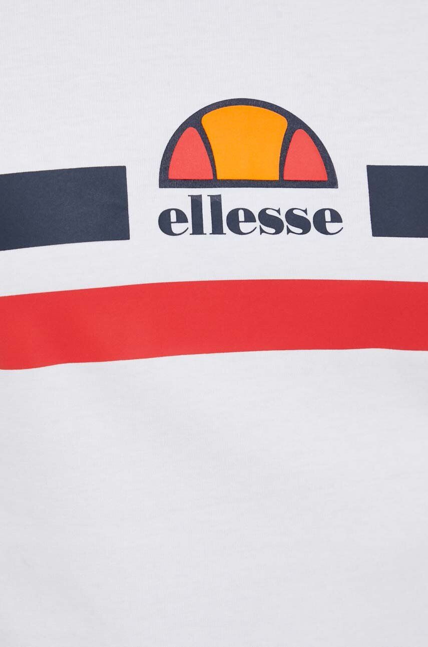 Ellesse tricou din bumbac culoarea alb cu imprimeu - Pled.ro