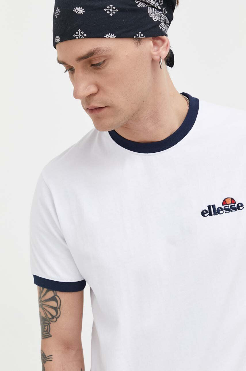 Ellesse tricou din bumbac culoarea alb cu imprimeu SHR10164-WHITE - Pled.ro