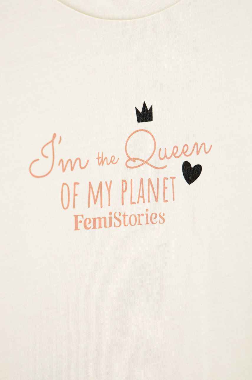 Femi Stories tricou copii culoarea bej - Pled.ro