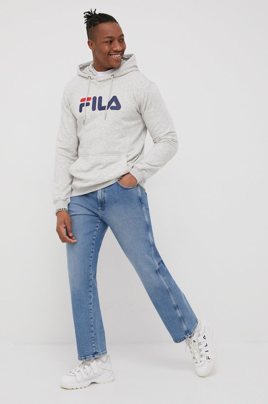 Fila bluza culoarea galben cu glugă cu imprimeu - Pled.ro