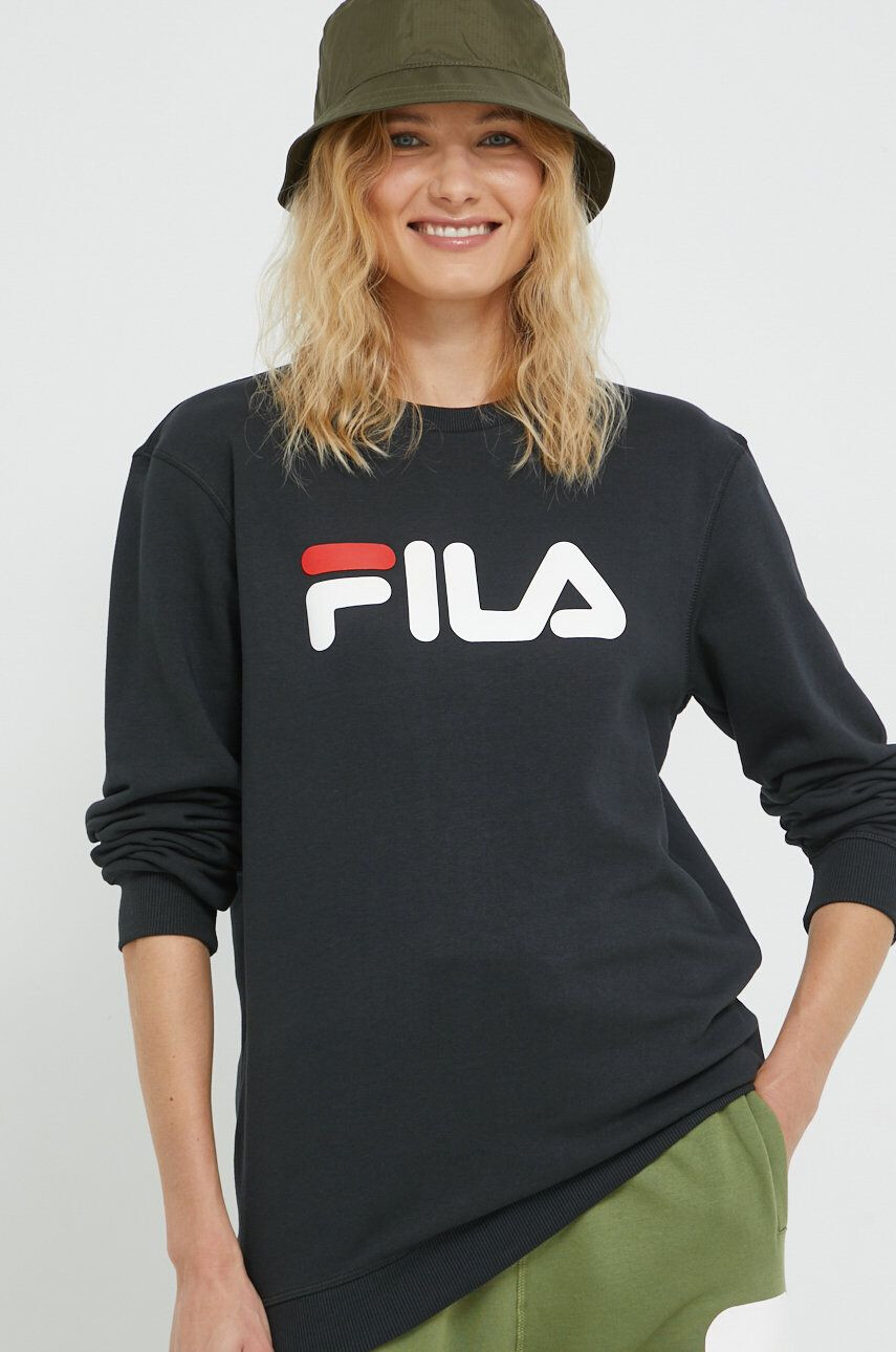 Fila bluza culoarea negru cu imprimeu - Pled.ro