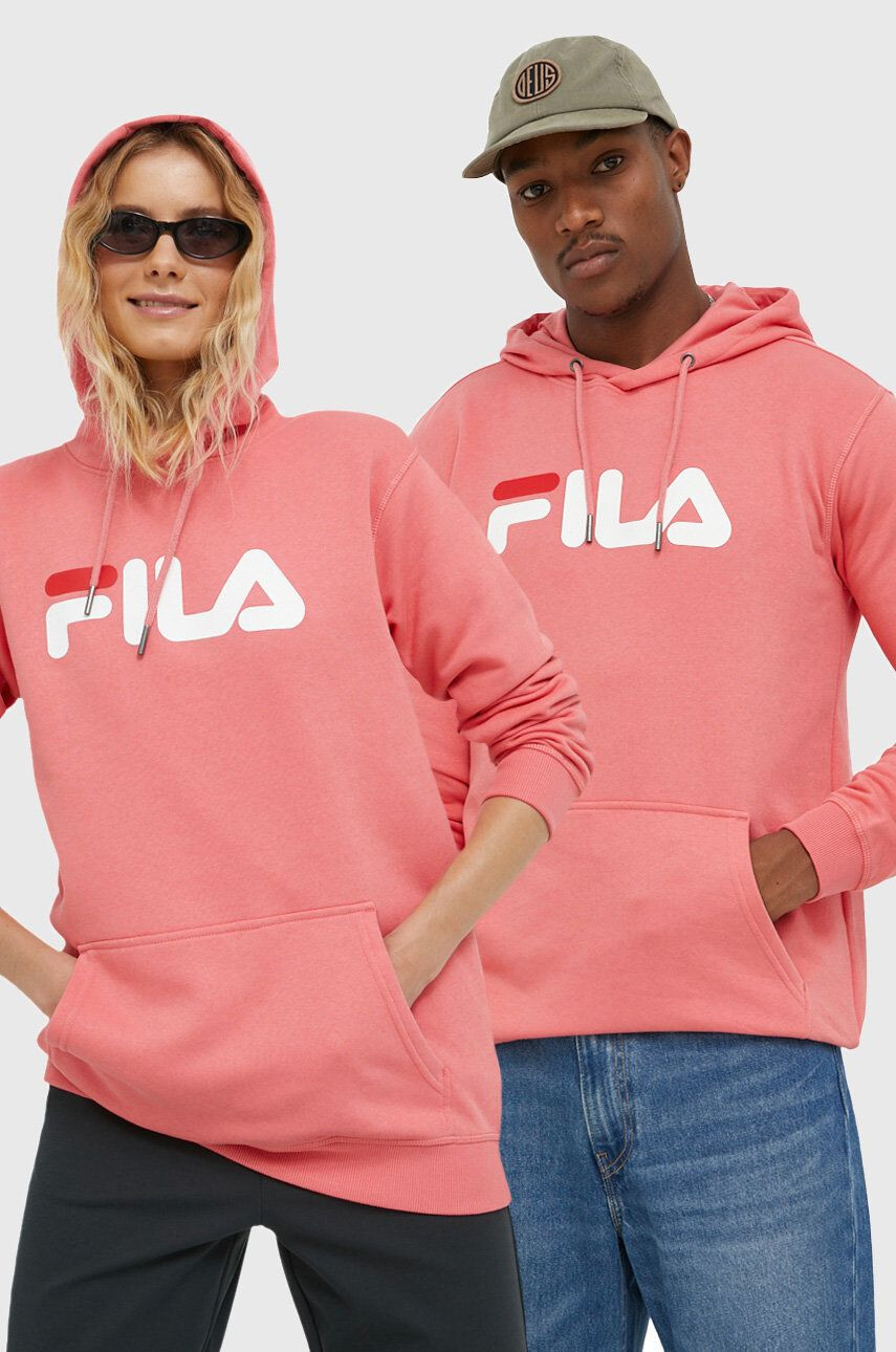 Fila bluza culoarea bej cu glugă cu imprimeu - Pled.ro