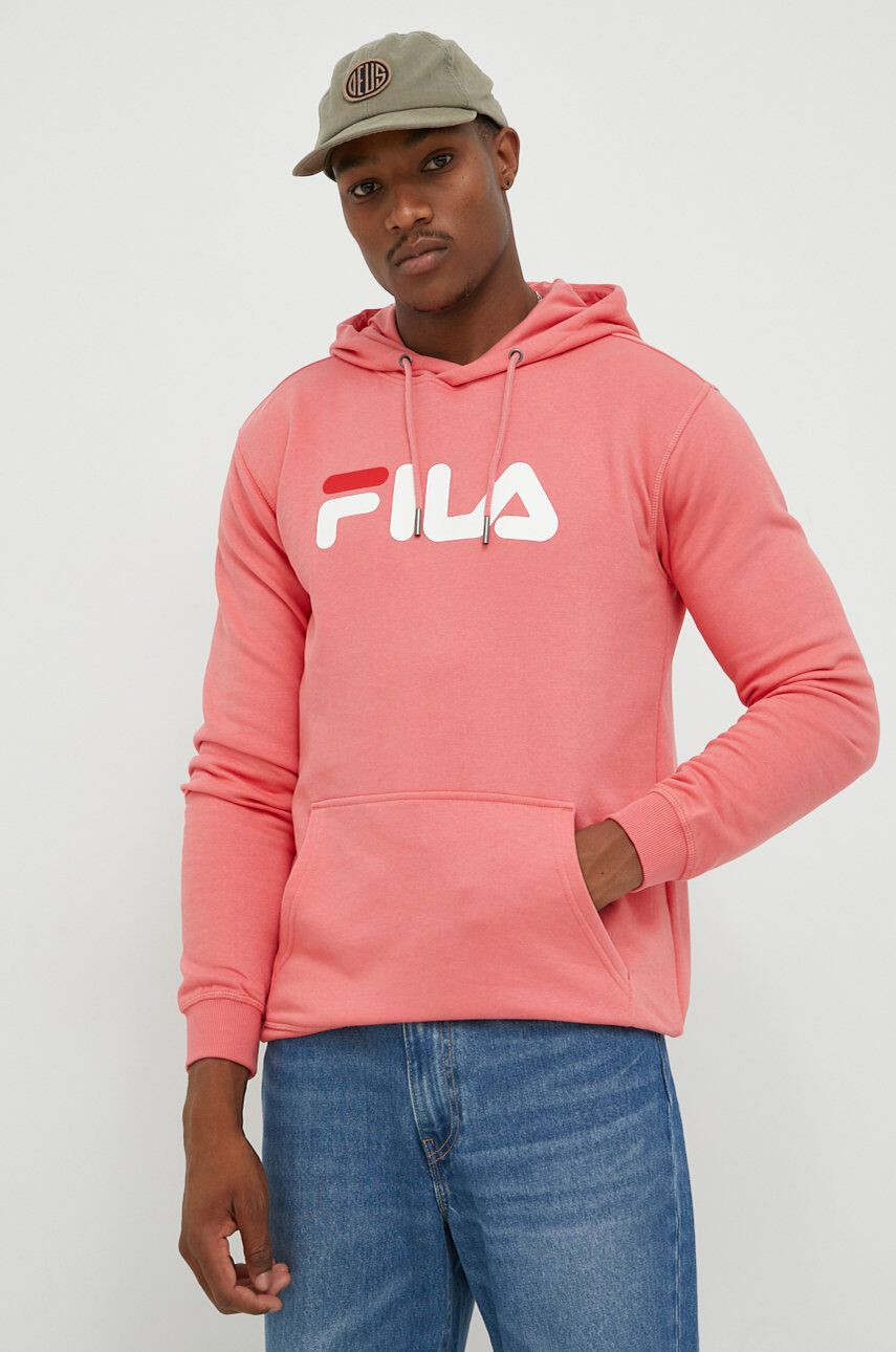 Fila bluza culoarea bej cu glugă cu imprimeu - Pled.ro