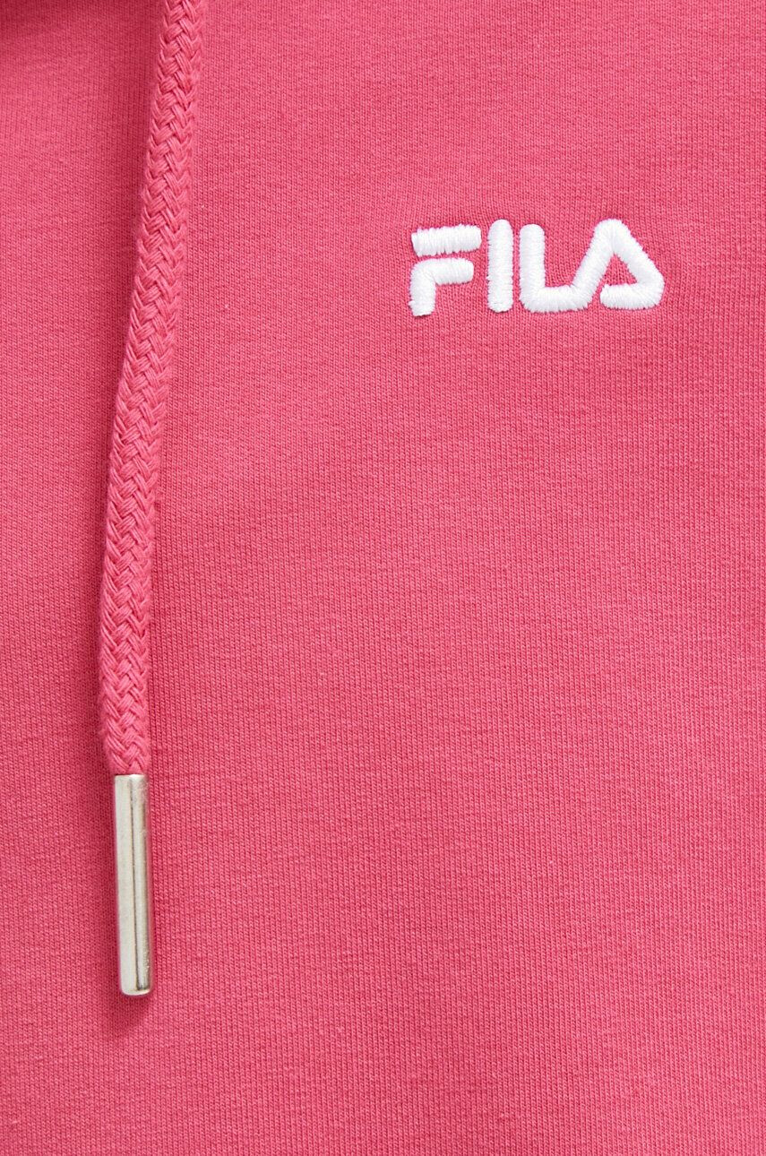 Fila bluza femei culoarea roz cu glugă neted - Pled.ro