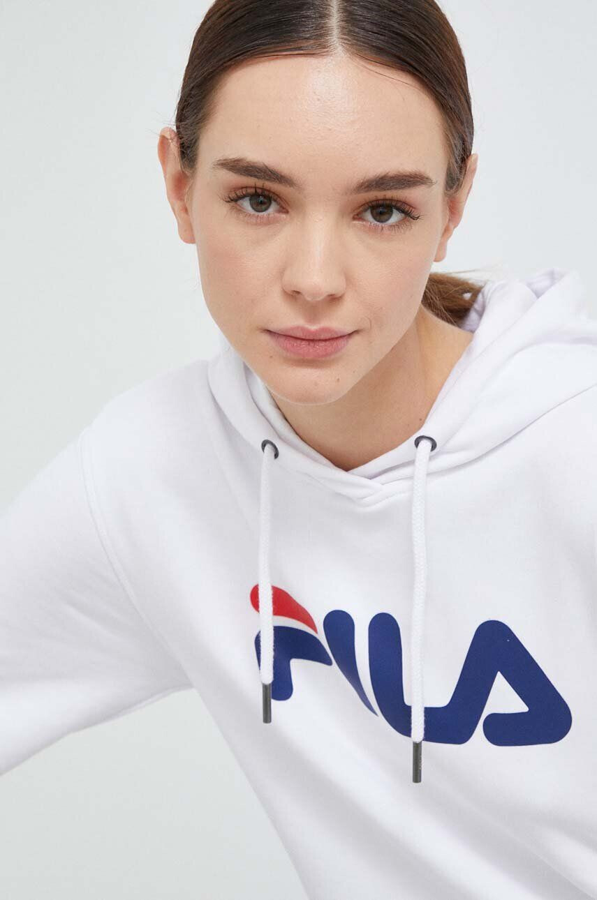 Fila bluza culoarea alb cu glugă cu imprimeu - Pled.ro