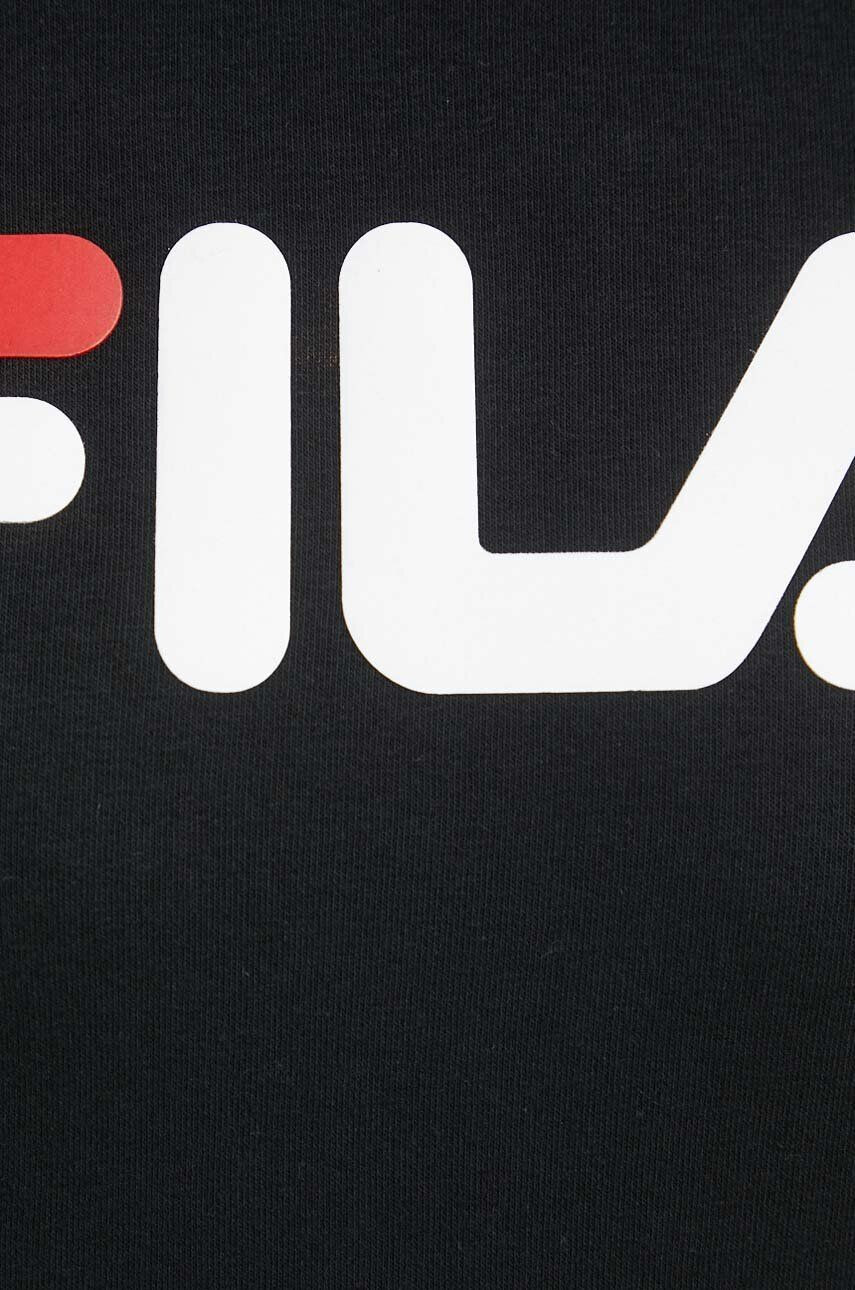 Fila bluza culoarea negru cu glugă cu imprimeu - Pled.ro