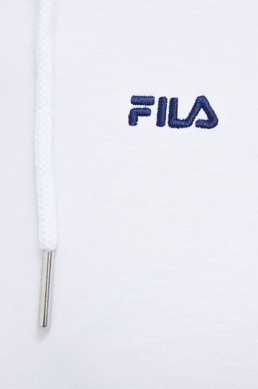 Fila bluza femei culoarea alb cu glugă neted - Pled.ro