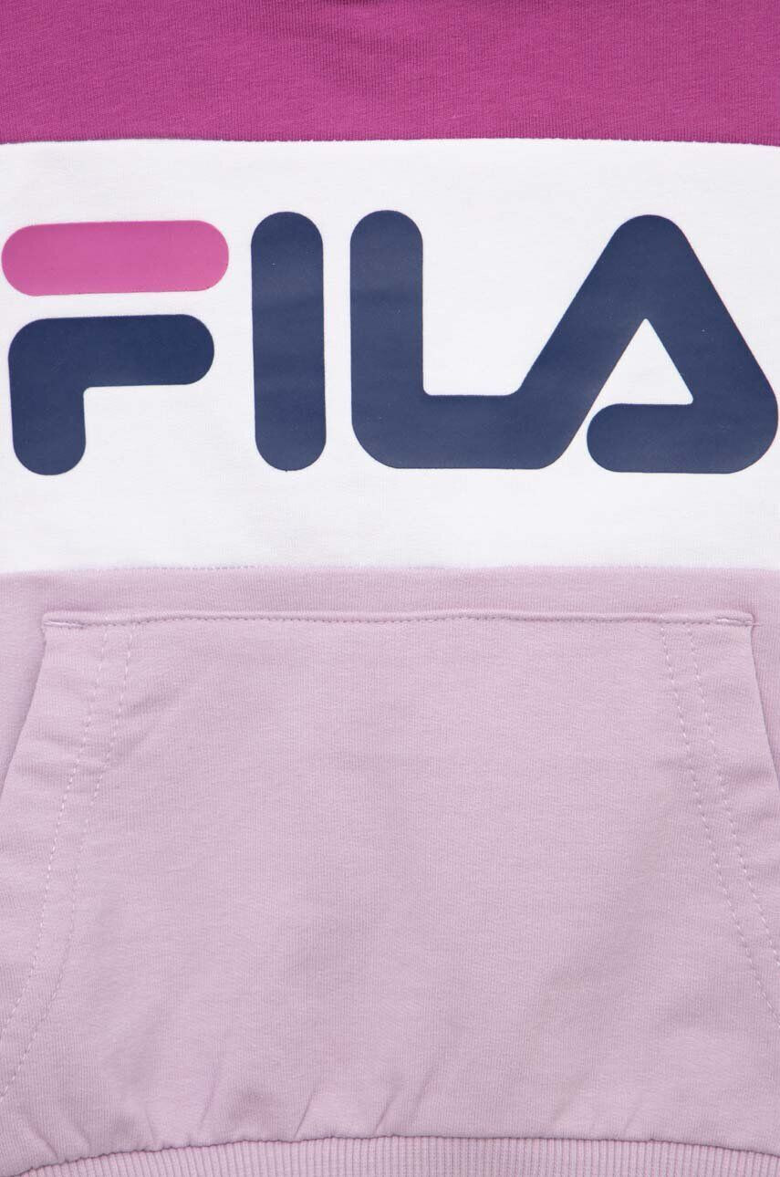 Fila bluza copii culoarea violet cu glugă cu imprimeu - Pled.ro