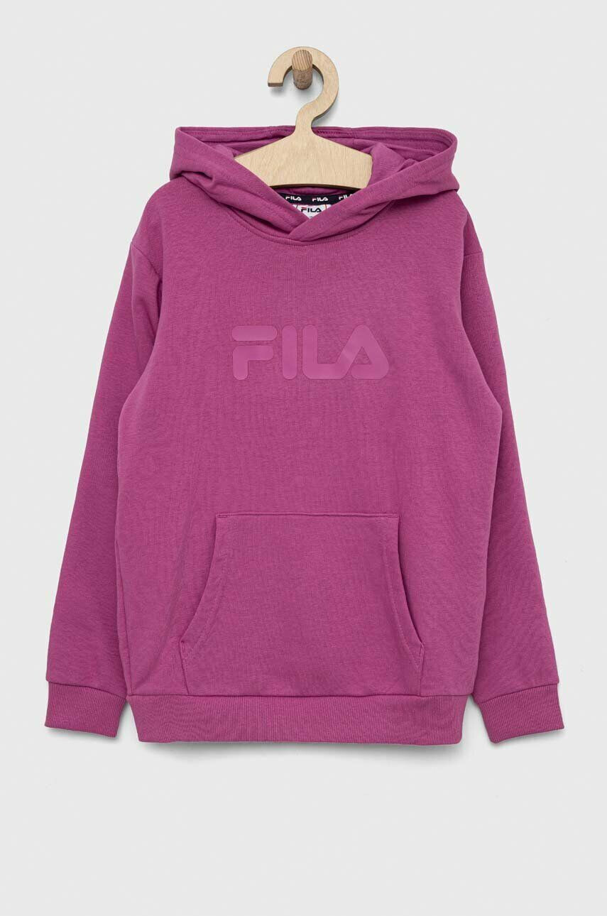 Fila bluza copii culoarea violet cu glugă cu imprimeu - Pled.ro