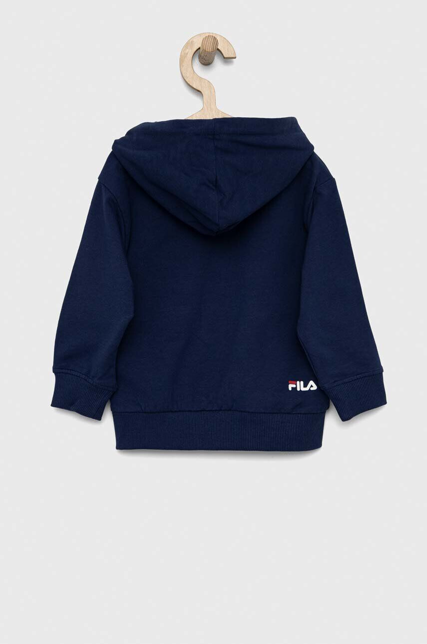 Fila bluza copii culoarea albastru marin cu glugă cu imprimeu - Pled.ro