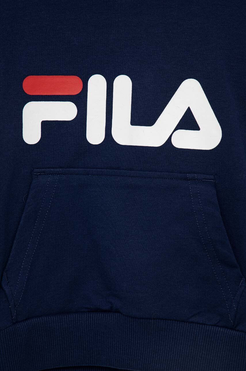 Fila bluza copii culoarea albastru marin cu glugă cu imprimeu - Pled.ro