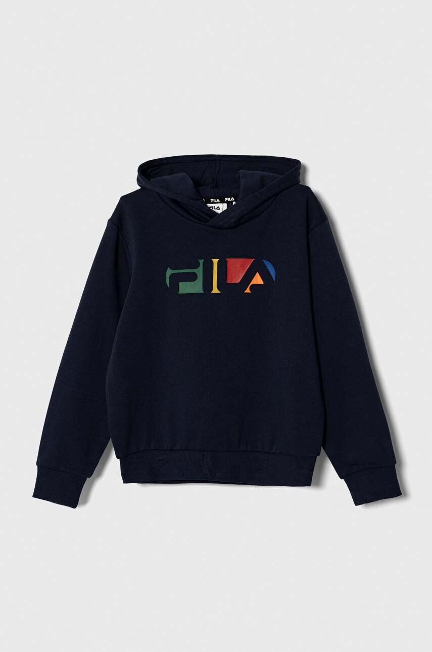 Fila bluza copii BINDLACH culoarea albastru marin cu glugă cu imprimeu - Pled.ro