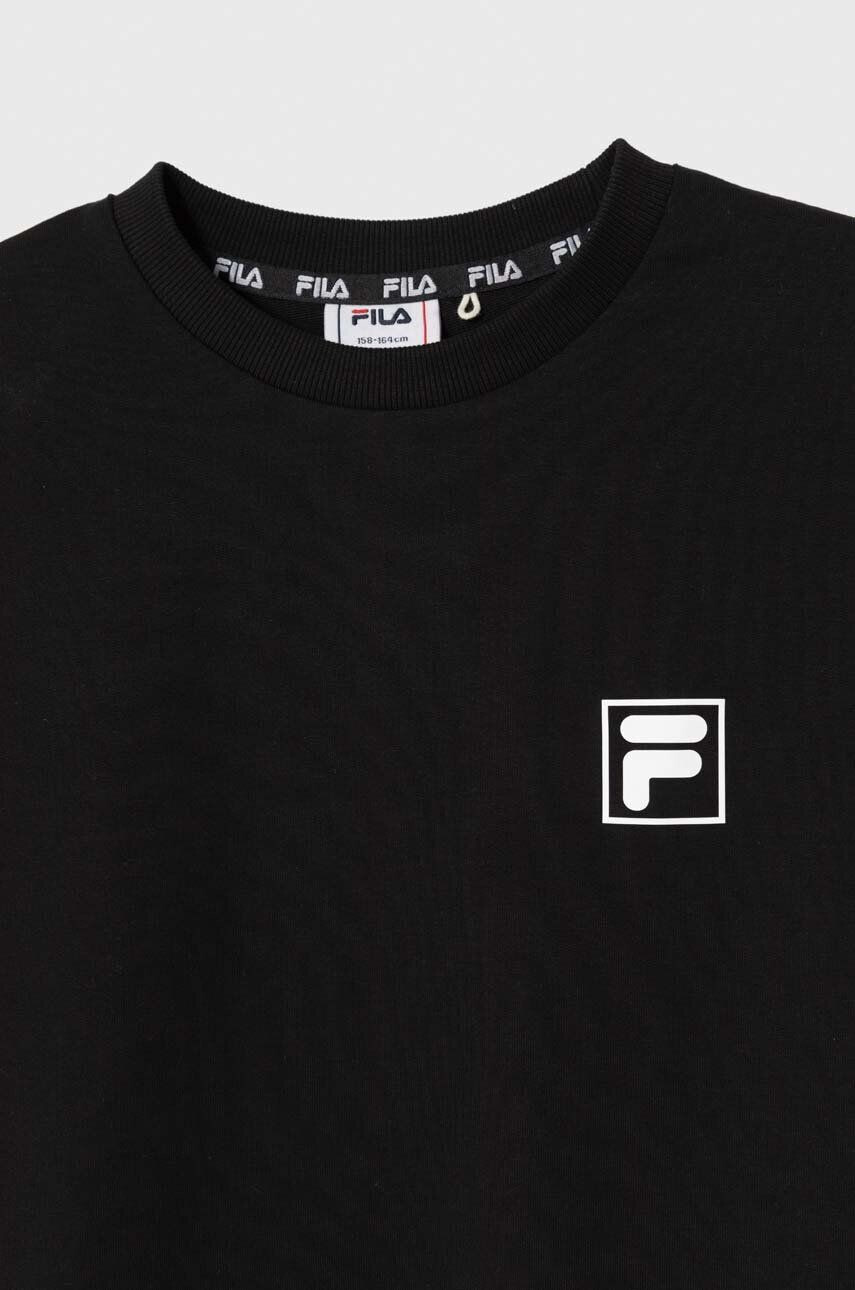 Fila bluza copii BLEIALF crew sweat culoarea negru cu imprimeu - Pled.ro