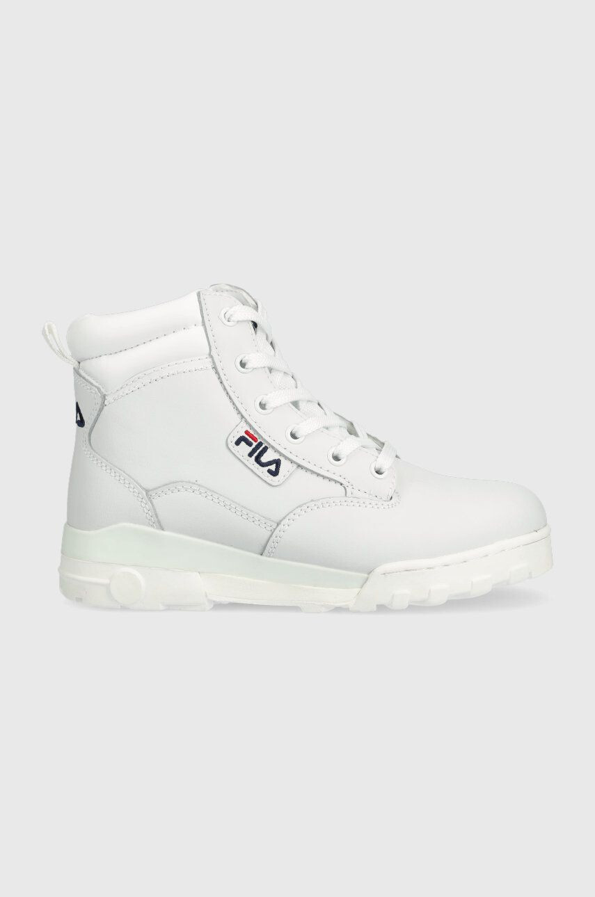 Fila bocanci de piele Grunge Ii L culoarea alb cu platforma - Pled.ro