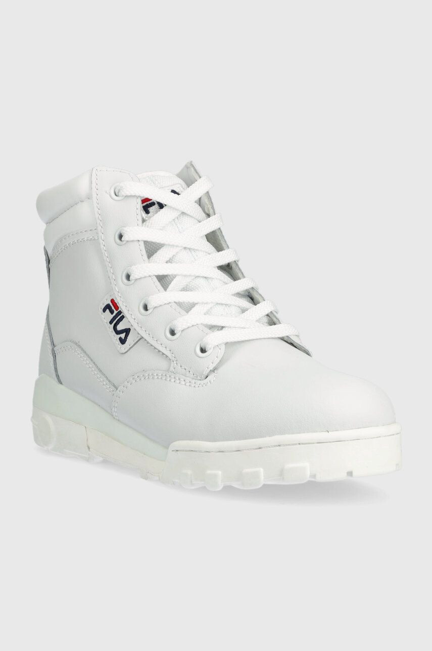 Fila bocanci de piele Grunge Ii L culoarea alb cu platforma - Pled.ro