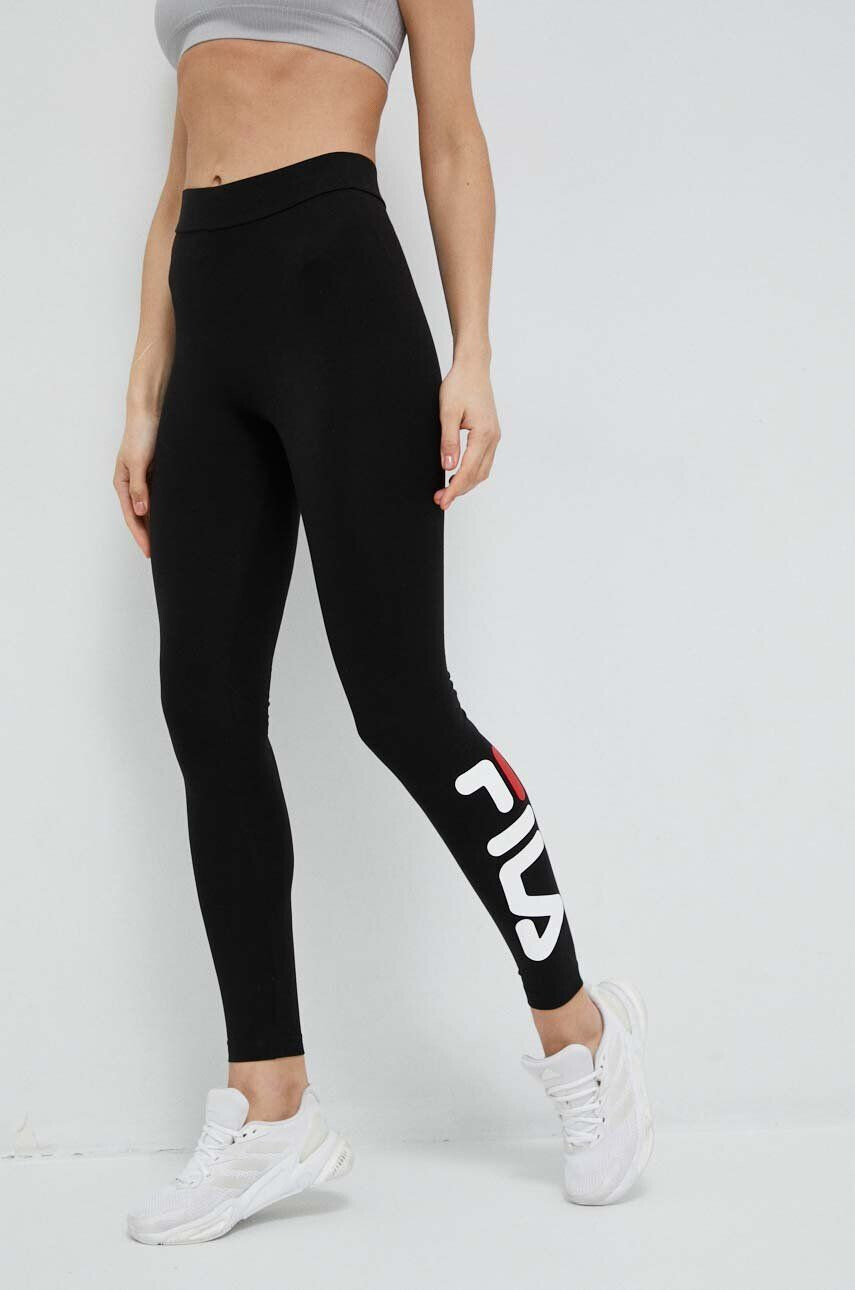 Fila colanti femei culoarea negru cu imprimeu - Pled.ro