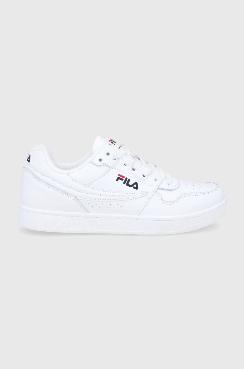 Fila Ghete de piele Arcade Low culoarea alb cu toc plat - Pled.ro