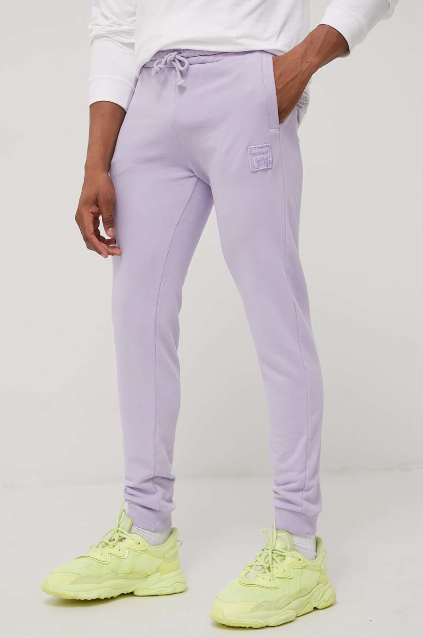 Fila pantaloni culoarea violet cu imprimeu - Pled.ro