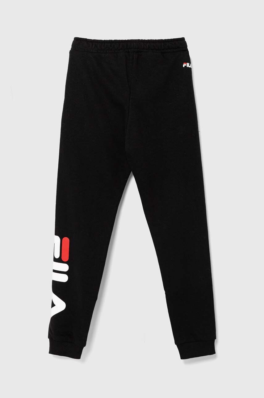 Fila pantaloni copii culoarea negru cu imprimeu - Pled.ro