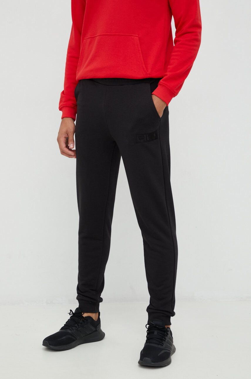 Fila pantaloni de trening barbati culoarea negru cu imprimeu - Pled.ro