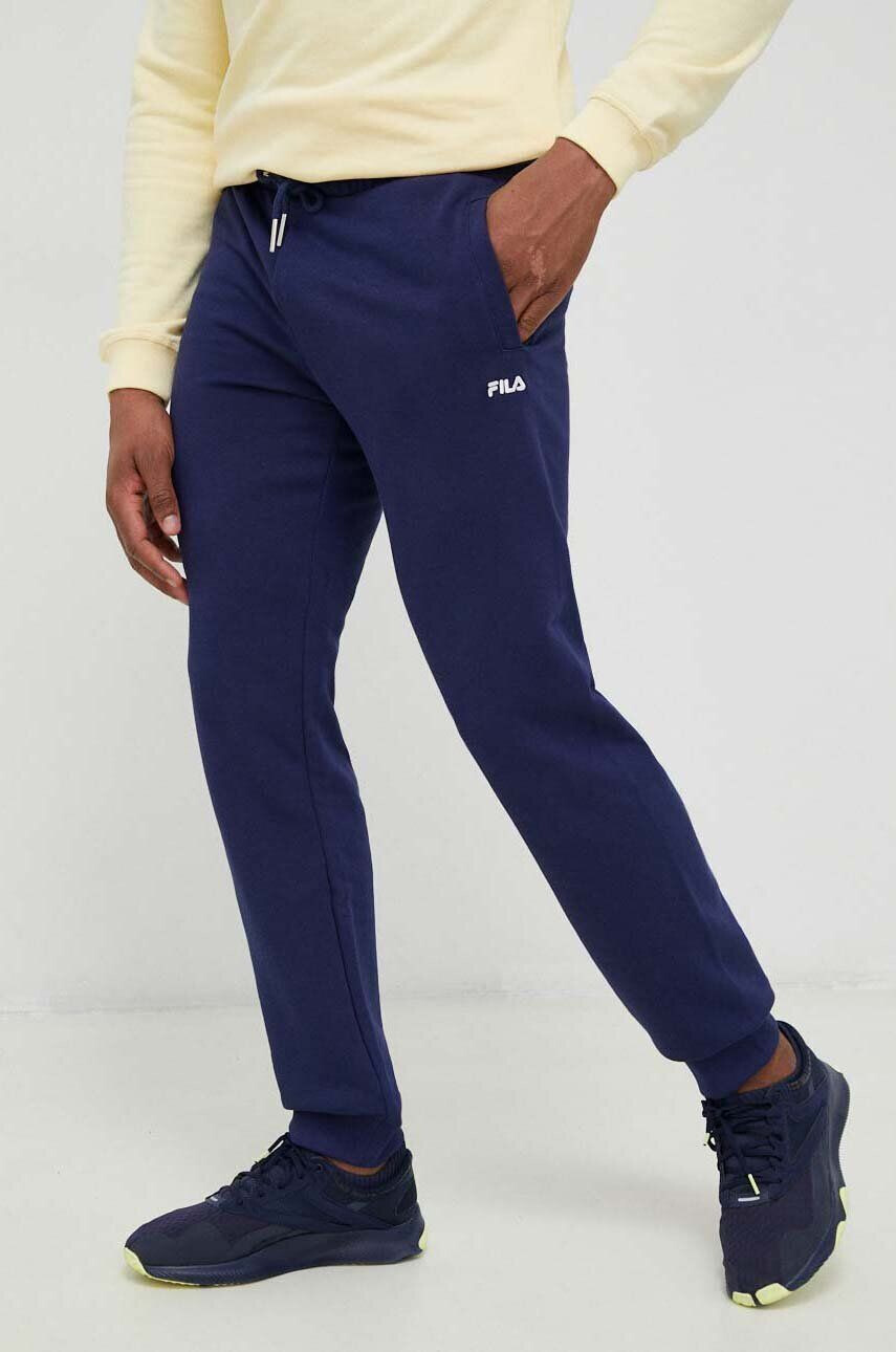 Fila pantaloni de trening culoarea albastru marin neted - Pled.ro