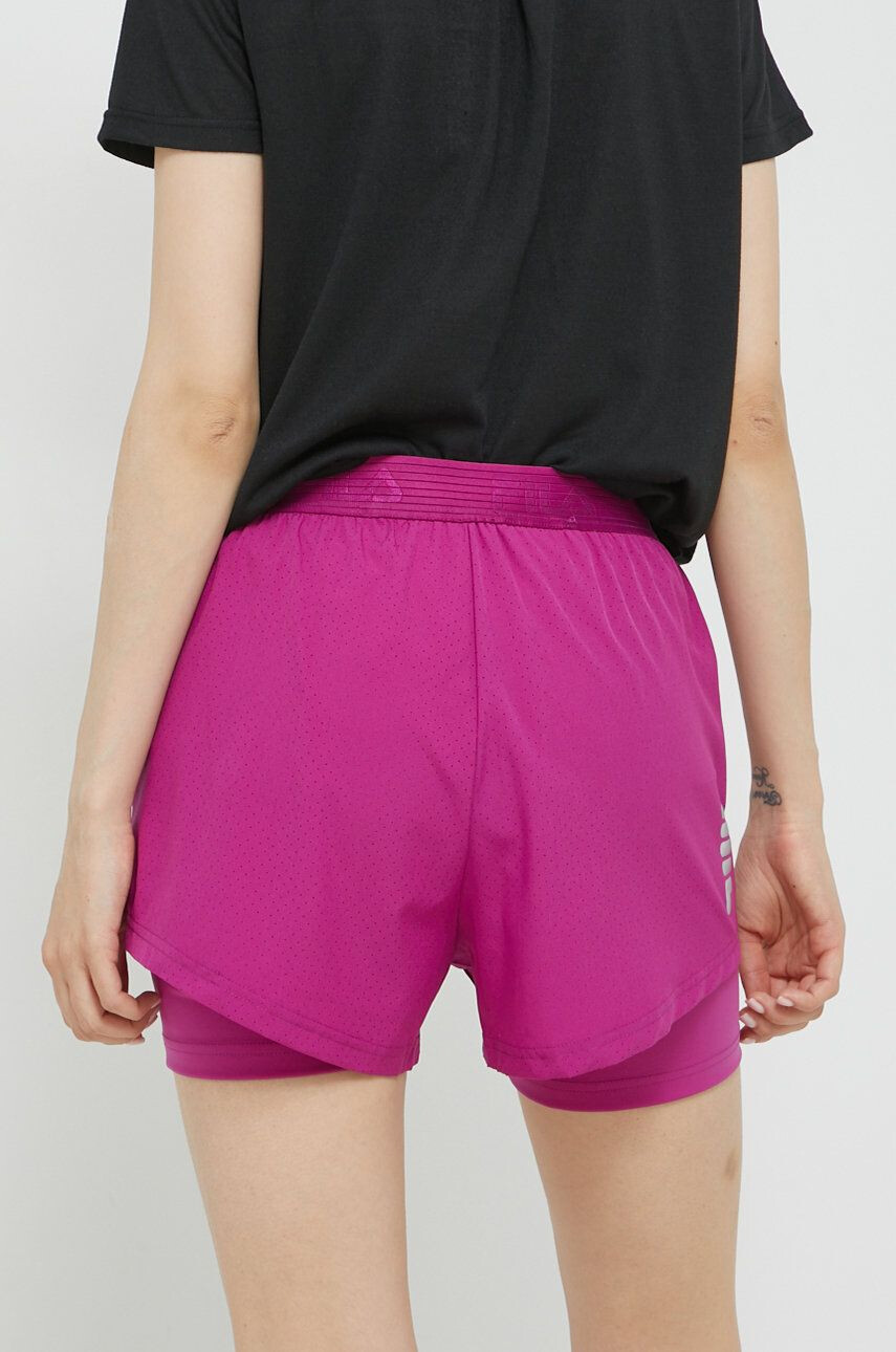 Fila pantaloni scurți de alergare Racine femei culoarea violet neted high waist - Pled.ro