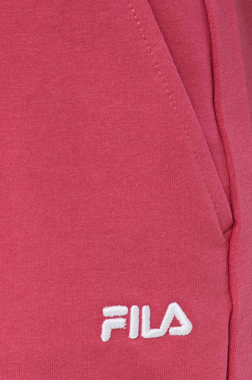 Fila pantaloni scurti femei culoarea roz neted high waist - Pled.ro