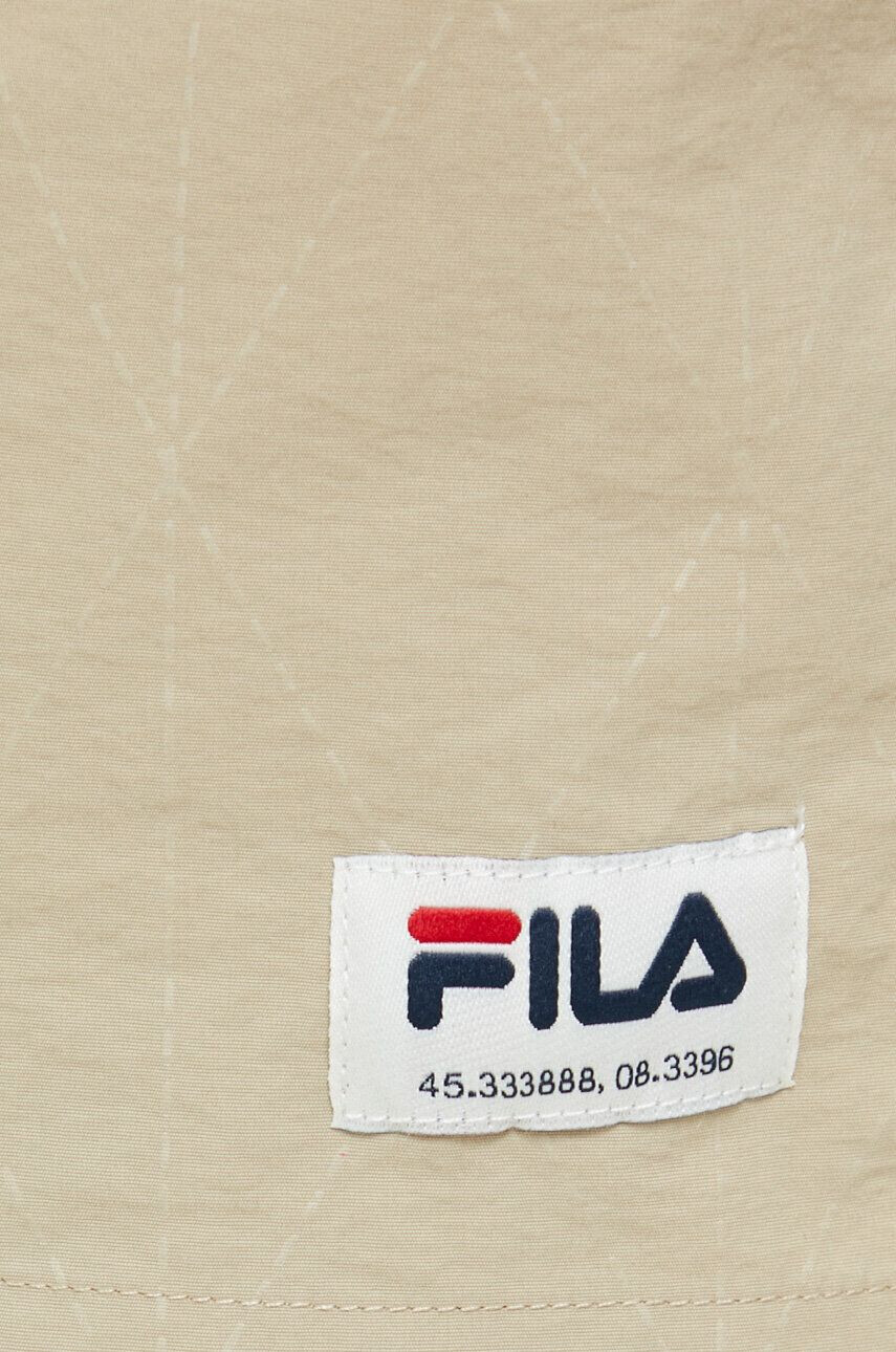 Fila pantaloni scurti femei culoarea bej high waist - Pled.ro