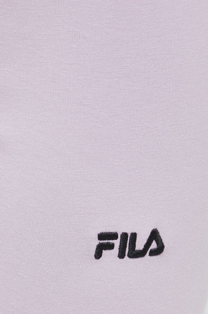 Fila pantaloni scurti femei culoarea violet neted high waist - Pled.ro