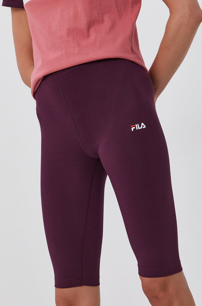 Fila pantaloni scurti femei culoarea negru cu imprimeu high waist - Pled.ro