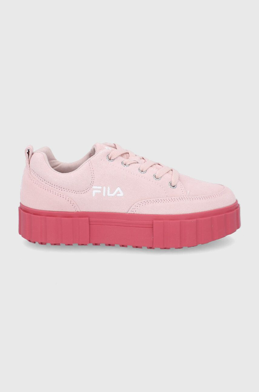 Fila Pantofi de piele întoarsă culoarea roz cu platformă - Pled.ro