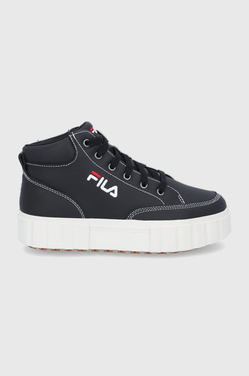 Fila Pantofi Sandblast culoarea negru cu platformă - Pled.ro