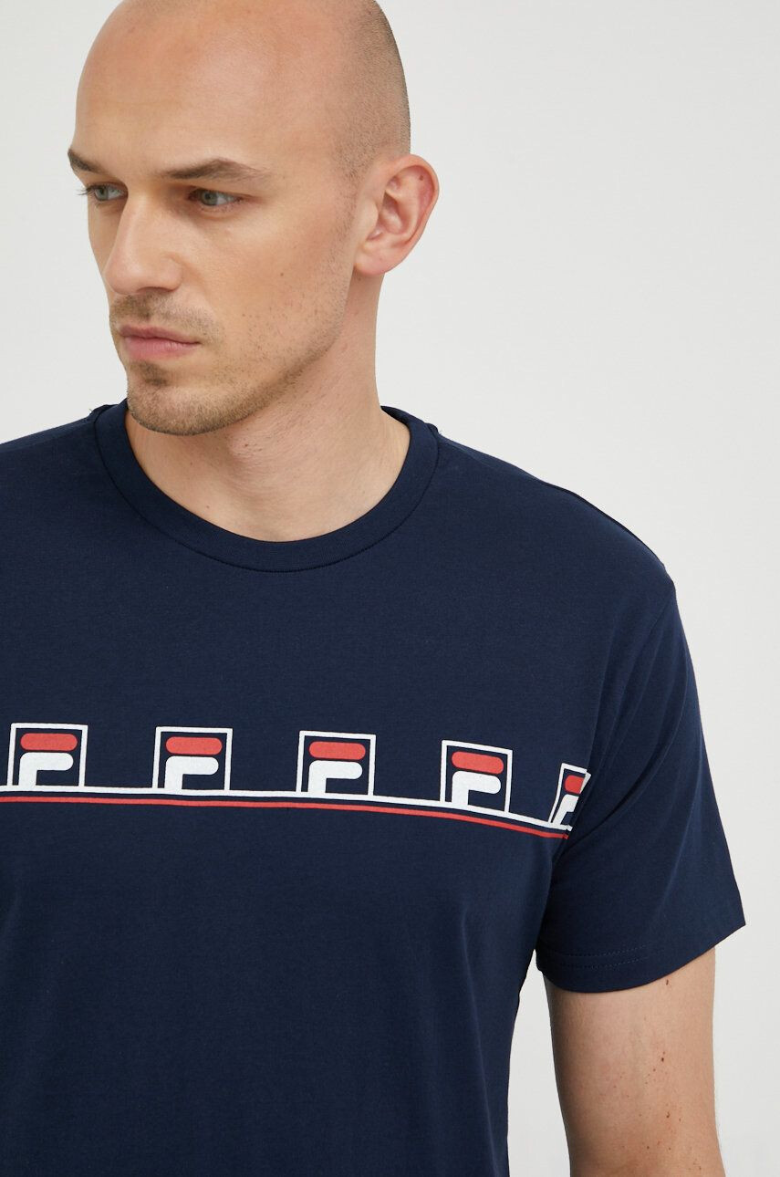 Fila pijama barbati culoarea albastru marin cu imprimeu - Pled.ro