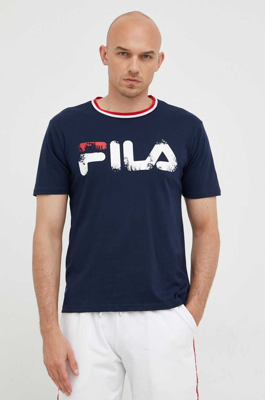 Fila pijama barbati culoarea albastru marin cu imprimeu - Pled.ro