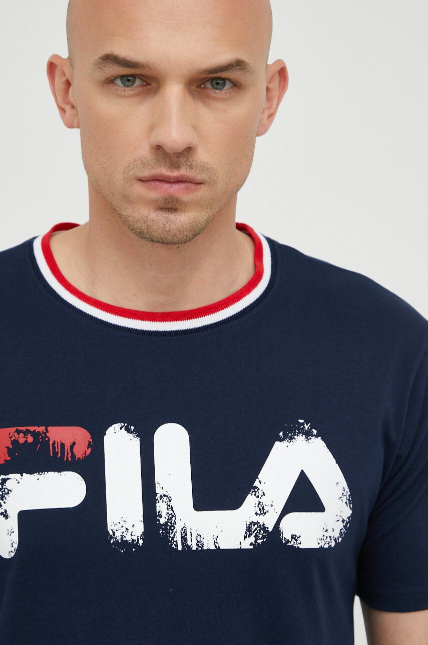 Fila pijama barbati culoarea albastru marin cu imprimeu - Pled.ro