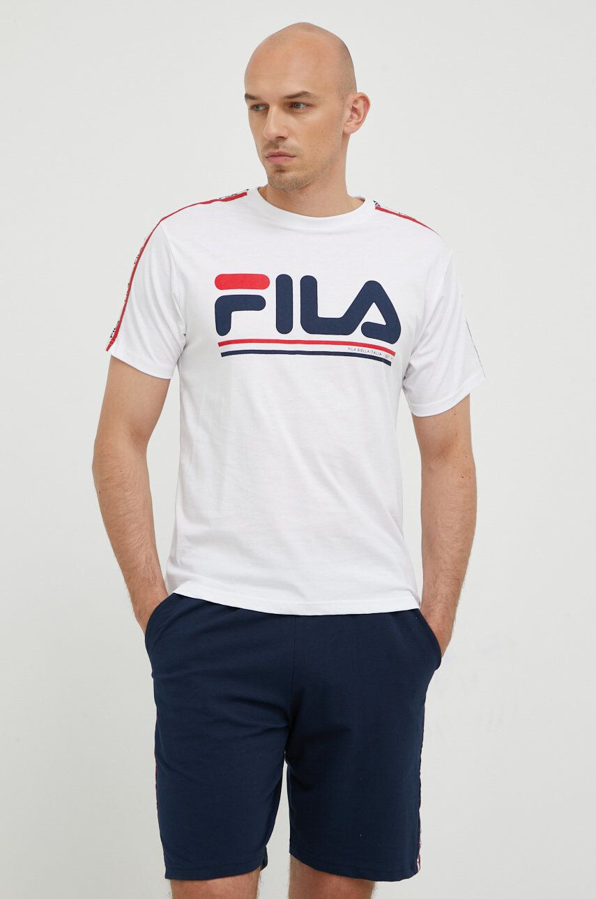 Fila pijama barbati culoarea alb cu imprimeu - Pled.ro