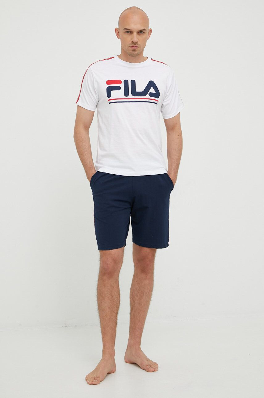 Fila pijama barbati culoarea alb cu imprimeu - Pled.ro