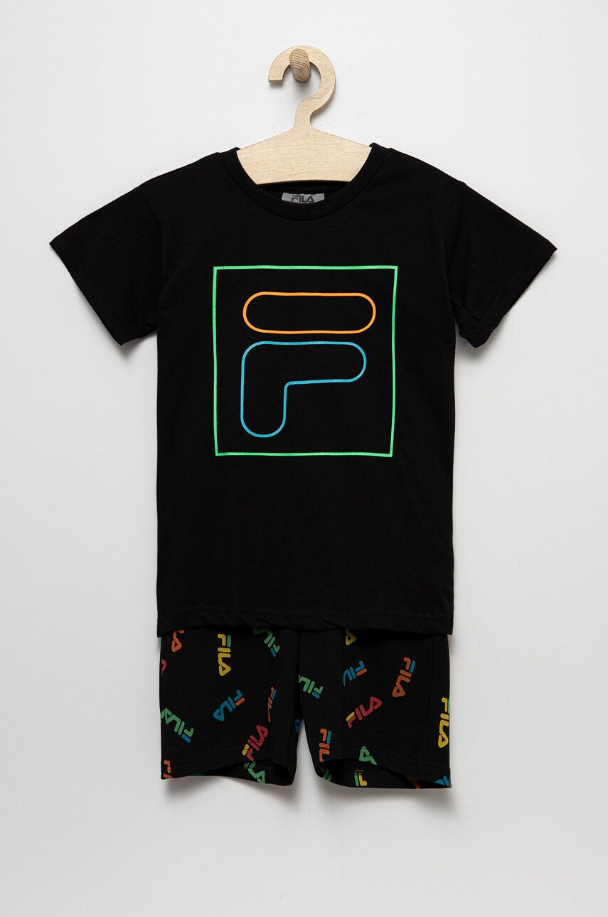 Fila pijama copii culoarea negru cu imprimeu - Pled.ro