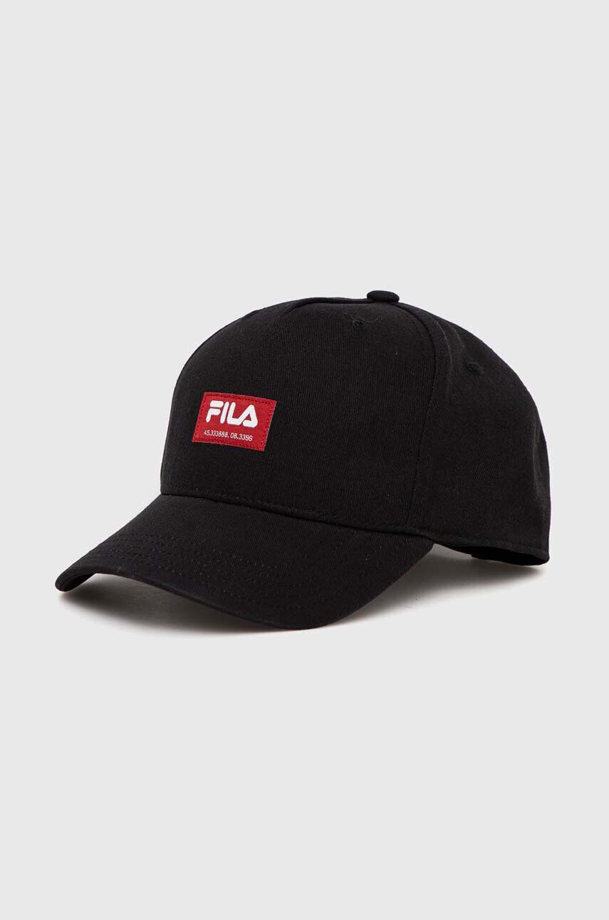 Fila șapcă de baseball din bumbac culoarea negru cu imprimeu - Pled.ro