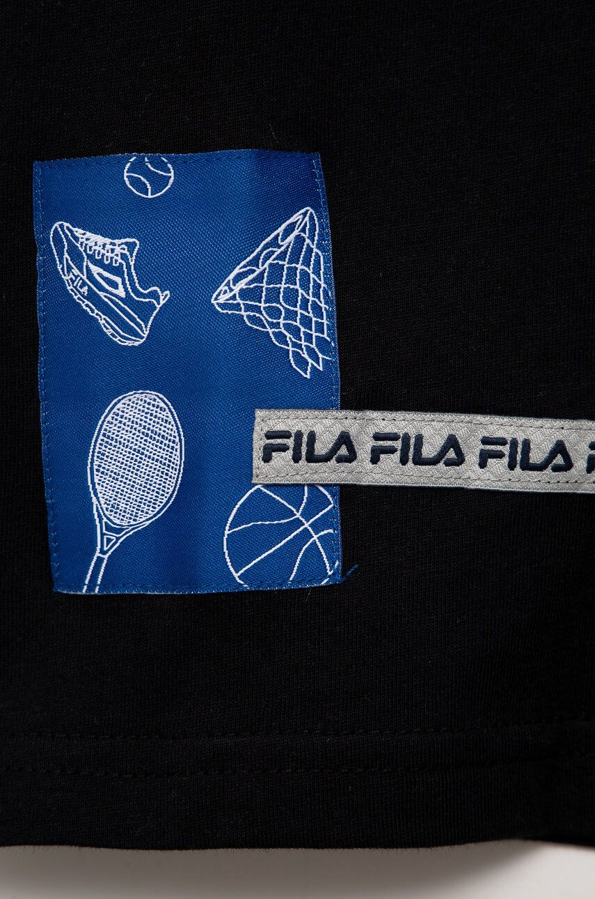 Fila tricou de bumbac pentru copii culoarea negru modelator - Pled.ro