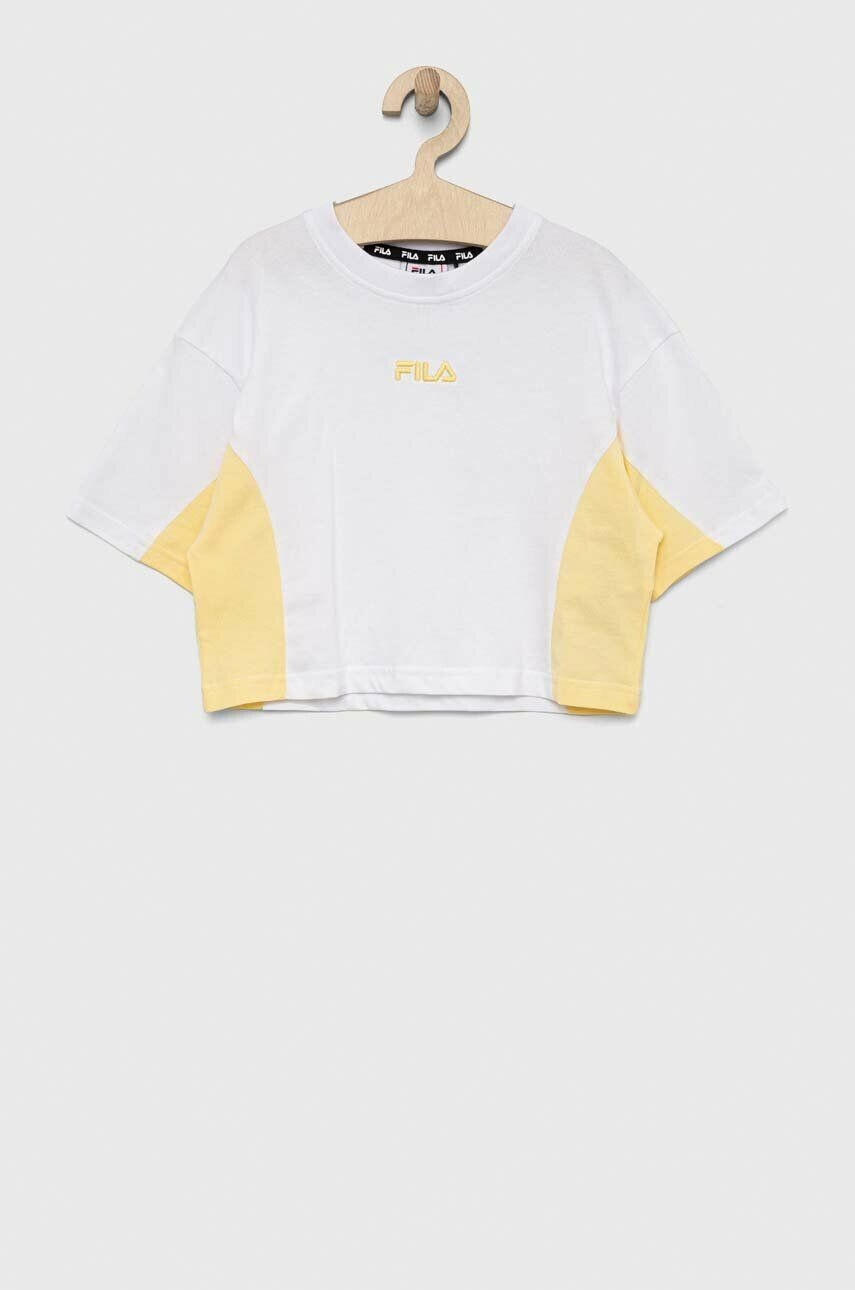 Fila tricou de bumbac pentru copii culoarea alb - Pled.ro